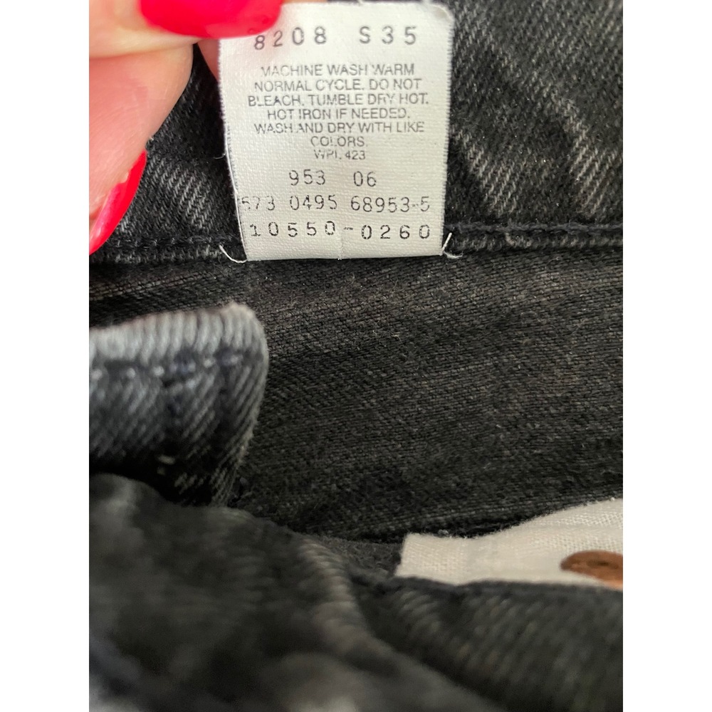 Vintage 1995 Levi's 550 Relaxed Fit Tapered Leg Jeans - Faded Black - Size 11 M - Picture 5 of 8
